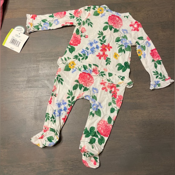 🌸 NEW! • Little Me • Bamboo Zipper Footie Sleepers | Size: 3 months - Picture 5 of 7